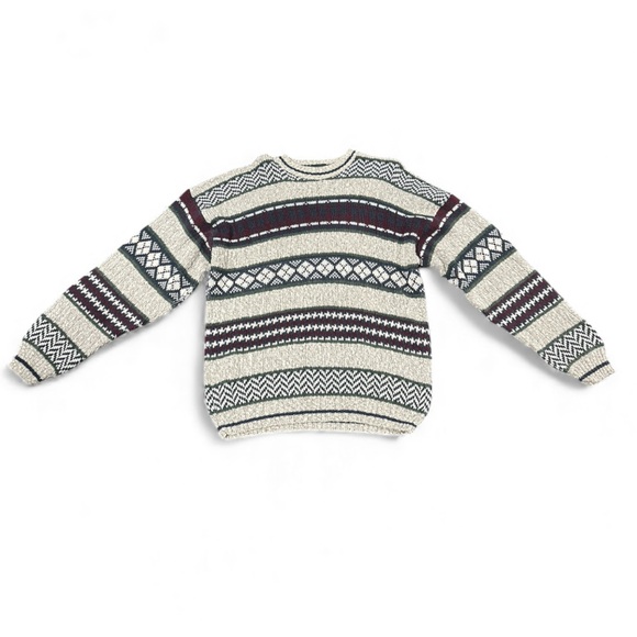 Vintage Hill & Archer Sweater Men’s XL Grandpacore Cable Knit Argyle 100% Cotton - Picture 1 of 4